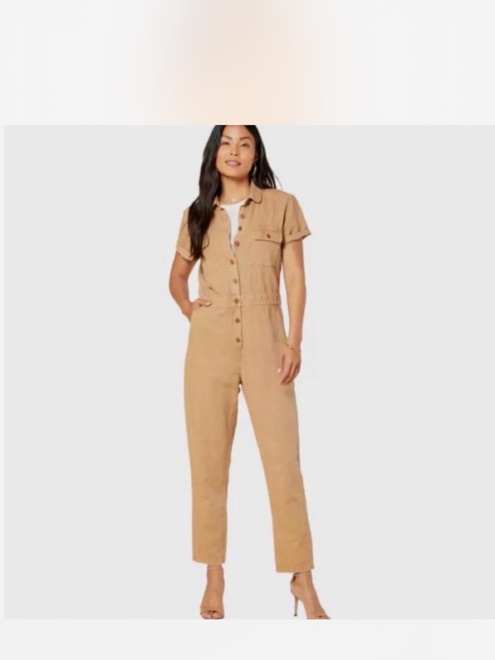 Women’s Outerknown Sea Jumpsuit Size M Utility Sand Tan